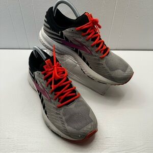 Brooks Launch Gray, purple, and Red Athletic Running Shoes women’s size 9.5